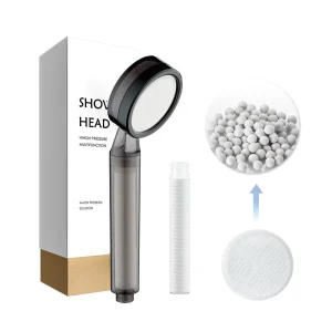 Extended Transparent Gray Shower Filter Head ABS Eco Friendly Spa Water Saving Handheld Shower Head for Hotel Shower Room