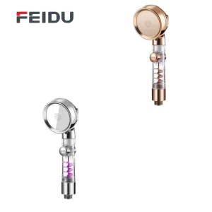 FEIDU High Pressure 3 Mode Water Saving Showerhead Eco Filter Stop Button Hand Shower Faucet Accessory for Bathrooms