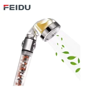 FEIDU High Pressure Water Saving Spa Shower Head Vitamin C & Mineral Ball PP Filter Handheld Bathroom Faucet Accessory