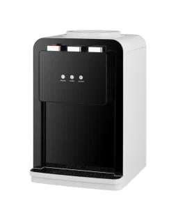 FJ-WDT-201A Desktop Top Loading Water Dispenser with Three Push Taps, Hot Warm and Cold Water, and Child Safety Lock