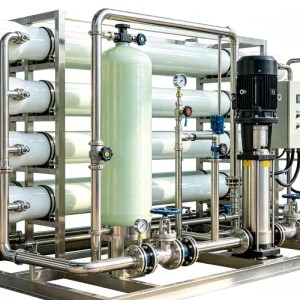 FRP Reverse Osmosis Water Treatment System with PLC Control for Industrial Water Production