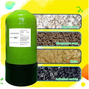 FRP Water Softener Resin Tank Fiberglass Pressure Vessel 1400L/Hour Industrial Water Treatment Filter