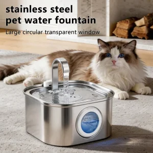 Factory 3.2L Quiet Stainless Steel Pet Water Fountain for Cats, Kittens and Puppies