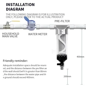Factory 304 Stainless Steel 40 Micron Tap Water Prefilter Household Outdoor Sediment Backwash Filter
