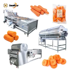 Factory Baby Carrot Making Machine Production Line Bubble Washer Roller Brush Peeler Baby Carrot Processing Equipment