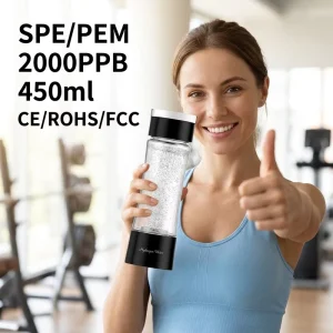 Factory Direct 450ml Hydrogen Water Bottle 2000PPB SPE PEM Technology Portable Hydrogen Water Generator Manufacturer