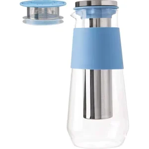 Factory Direct New Stainless Steel Filter Borosilicate Glass Pitcher Iced Cold Brew Coffee Maker with Pourer Lid