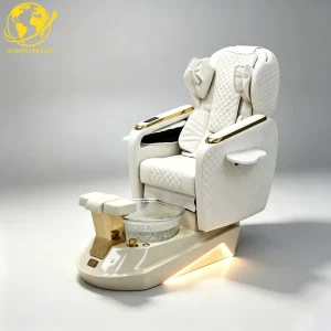 Factory Electric Reclining Pedicure Chair with Whirlpool Tub, Pipeless 7-Color LED Lamp, Portable No-Plumbing Spa
