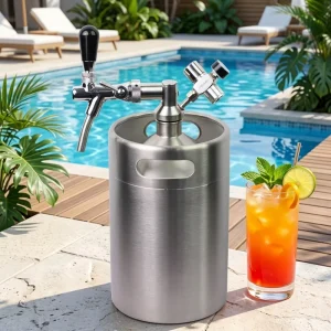 Factory Inox Cocktail Dispenser Barrel With Tap 2 4 5 10 Liter Custom Logo Beer Cola Bucket for Summer Outdoor