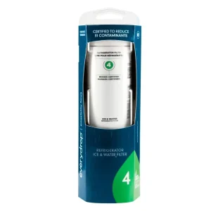 Factory OEM EDR4RXD1 Refrigerator Water Filter Replacement, Alkaline pH Increase, Activated Carbon, Household Use
