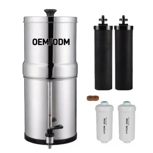 Factory Outdoor Camping Car Household Manual Portable 304 Stainless Steel Gravity Water Purifier Filter System