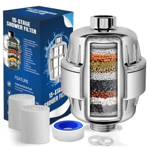Factory Price 15 Stage Shower Water Filter with Carbon KDF for Hard Water