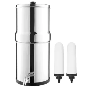 Factory Price 304 Stainless Steel Gravity-Fed Countertop Water Filter System 2.25 Gallon for Home Camping RV