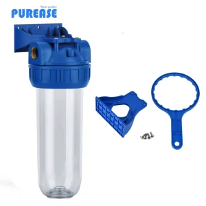 Factory Supply 10 Inch Altas Transparent Standard Whole House Water Filter System With 1 2″ 3 4″ 1″ Inlet Outlet Brass Port