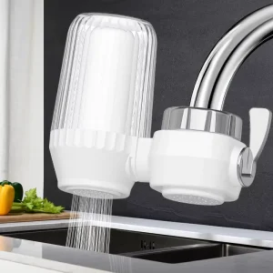 Faucet Water Filter Ceramic Cartridge Kitchen Tap Water Filter Reusable Portable Plastic Water Filter for Tap Transparent