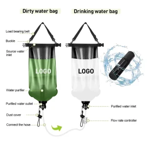 Filter Straw Gravity Water Purifier Kit with 6L Bag for Backpacking Hiking Outdoor Survival Car and RV Use