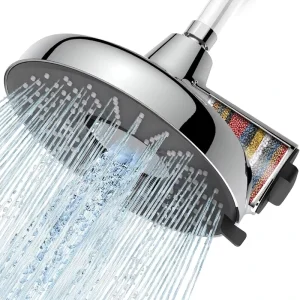 Filtered Shower Head 8 Inch High Pressure Fixed Rain 18 Stage Filter Hard Water Softener Reduces Chlorine Heavy Metals Wall