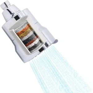 Filtered Shower Head to Remove Fluoride 15 Layers Skincare Activated Carbon Filter Cartridge for Shower Head