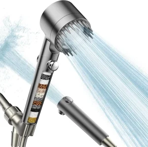 Filtered Shower Head with Handheld High Pressure Water Flow and Multiple Spray Modes with Wash with ON OFF Switch for Pets Bath
