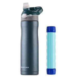 Filterwell Stainless Steel Water Purifier Bottle Hiking Water Filter Bottle With Filter Straw