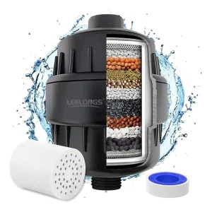 Filtros De Agua Para Duchas 10 15 20 Stages Black Filtered Cartridge Chlorine Water Shower Head Filter Cartridge for Hard Water