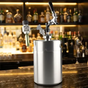 Food Grade Stainless Steel 5 Liter Mini Cocktail Keg Matching Tap Kits Portable Beverage Dispenser for Coffee Tea Home Bar