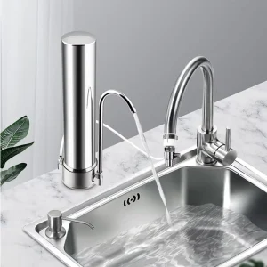 Food Grade Stainless Steel Faucet Water Filter for Sink Water Purifier for Faucet Mount Tap Water Filtration System for Kitchen