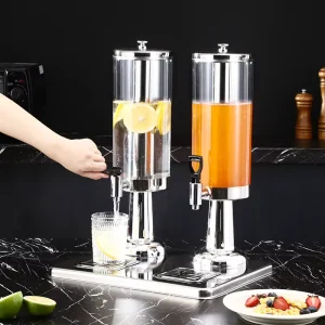 Food Grade Stainless Steel Ice-Cooled Buffet Beer and Juice Tower Dispenser with No Power Supply