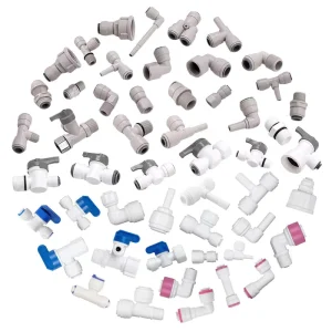 Food Grade Water Filter Spare Parts 1/4″ 3/8″ 1/2″ Quick Connect Union Tee Plastic Push-In Fittings