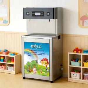 Freestanding Electric Stainless Steel Warm Hot and Cold Water Dispenser with 5L Cold Tank for School and Outdoor Use