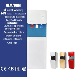 Freestanding Hot and Cold Water Dispenser With Compressor Cooling and Child Lock for Office Commercial Use
