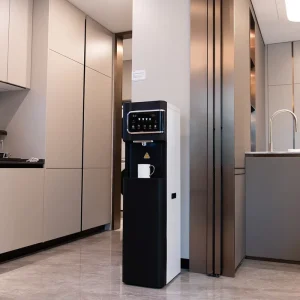 Freestanding RO System Water Purifier and Electric Hot and Cold Water Dispenser for Household Use, Plastic