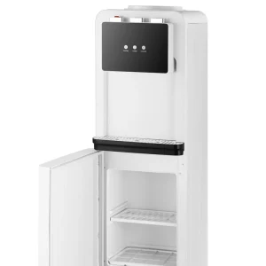 Freestanding Top-Loading Compressor-Cooling Water Dispenser with Hot and Cold Water and Refrigerator