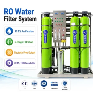 Fully Automatic Steel Reverse Osmosis Water Treatment Plant with Filter Tank and Pump
