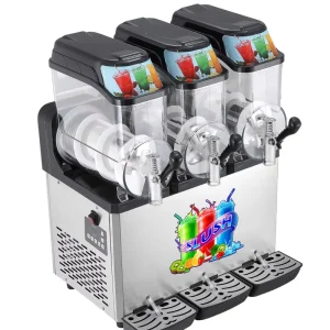 GM312 110V 60HZ Commercial Electric 3 Tank Slush Machine Stainless Steel Vending Automatic Flavoured Drink Dispenser Food Drinks