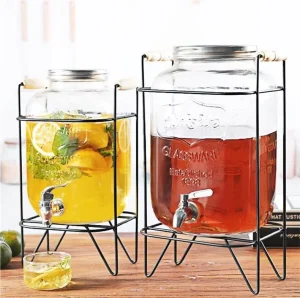 Glass Beverage and Alcohol Dispenser for Cold Beverages in Different Sizes