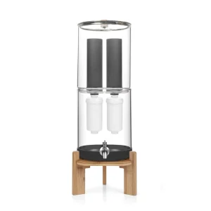 Glass Gravity Water Filter System 14L Capacity Countertop Water Dispenser Chlorine Reduction Home Camping