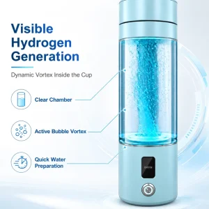 Glass Hydrogen Water Bottle 10000ppb SPE PEM Portable Hydrogen Water Generator