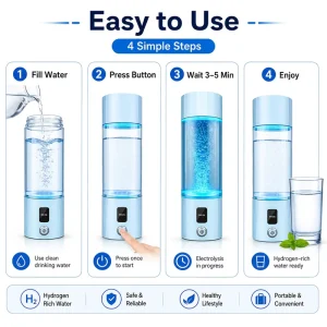 Glass Hydrogen Water Bottle Portable Hydrogen Water Generator Cup