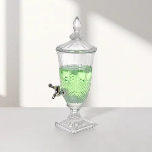 Glass Juice Dispenser with Tap Ion-Plating Color Food-Grade Decanter 2L with Faucet
