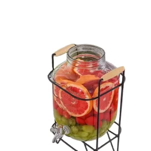 Glass Juice Water Beer Beverage Dispenser with Tap