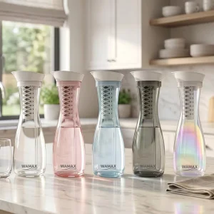 Glass Water Filter Carafe Plastic-Free Alkaline Pitcher for Wellness