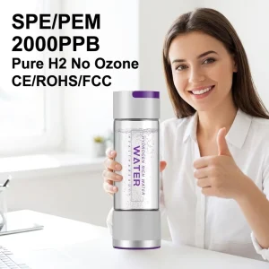 Global Export 420ml Hydrogen Water Bottle 2000PPB SPE PEM Technology Portable Hydrogen Water Generator Factory