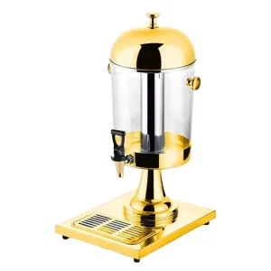 Gold Stainless Steel Commercial Beverage Dispenser Single-Tank Juice Dispenser for Buffet Hotel Catering