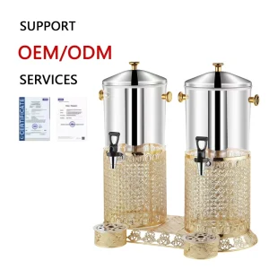 Gold Stainless Steel Commercial Beverage Dispenser for Buffet and Catering