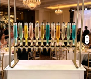 Golden 12-Bottle Perfume Dispenser Manual Perfume Vending Machine Perfume Bar Display Liquid Oil Filling