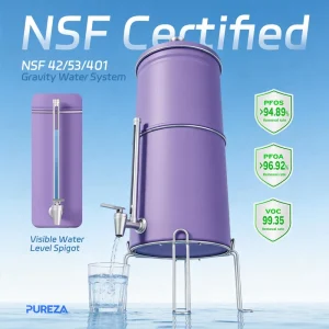 Gravity Water Filtration System 2.25 Gallon Countertop Water Filter Replacement for BB9-2 and PF-2 Filters Combo