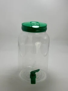 Green 3.8L 1 Gallon Plastic Beverage Dispenser with Spigot and Carrying Lid
