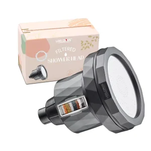 Gunmetal High Pressure Shower Water Filter System Filtered Shower Head for Stronger & Healthier Scalp
