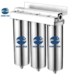 HH2 10C 10 Inch Triple Stages Water Purification System Stainless Steel Water Purifier Water Filter Housing